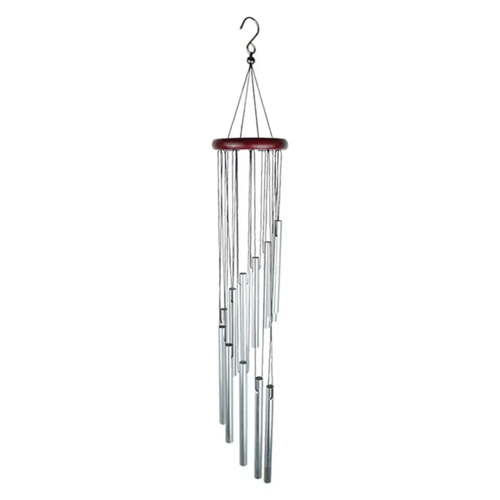 12 Tube Aluminum Wind Chimes with Hook Gold Silver Bells for Outdoor Decor Weddings Parties Memorials 1 Piece