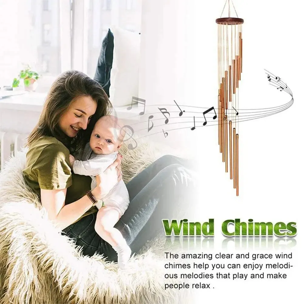 12 Tube Aluminum Wind Chimes with Hook Gold Silver Bells for Outdoor Decor Weddings Parties Memorials 1 Piece