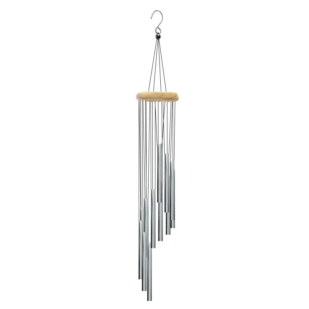 12 Tube Aluminum Wind Chimes with Hook Gold Silver Bells for Outdoor Decor Weddings Parties Memorials 1 Piece