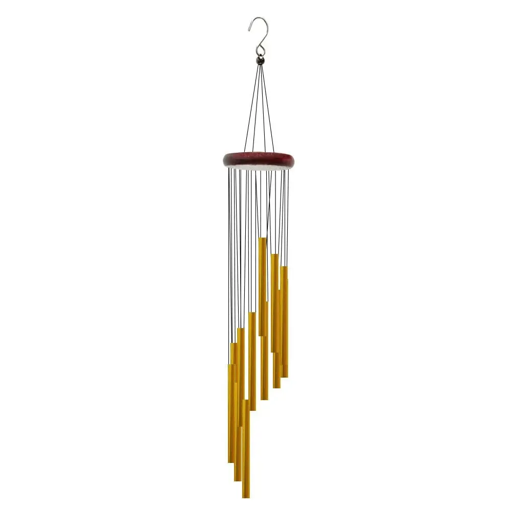 12 Tube Aluminum Wind Chimes with Hook Gold Silver Bells for Outdoor Decor Weddings Parties Memorials 1 Piece