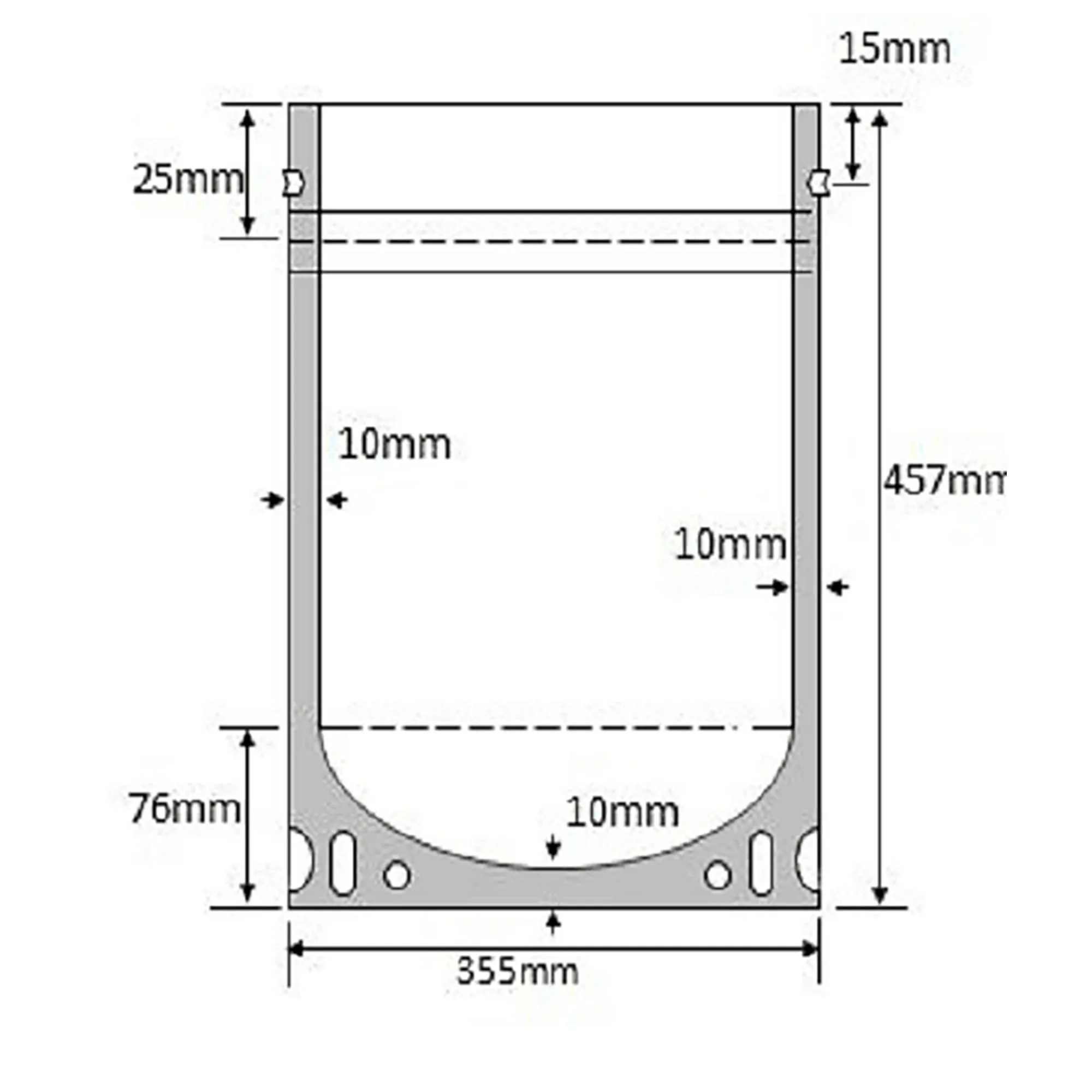 2 Gallon Mylar Bag (Ziplock) - 5.0 Mil (14" x 18" x 6")