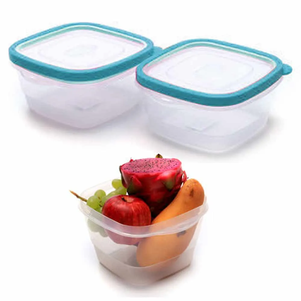 2 PC Meal Prep Food Container with Lid Storage BPA-Free Plastic Reusable Lunch