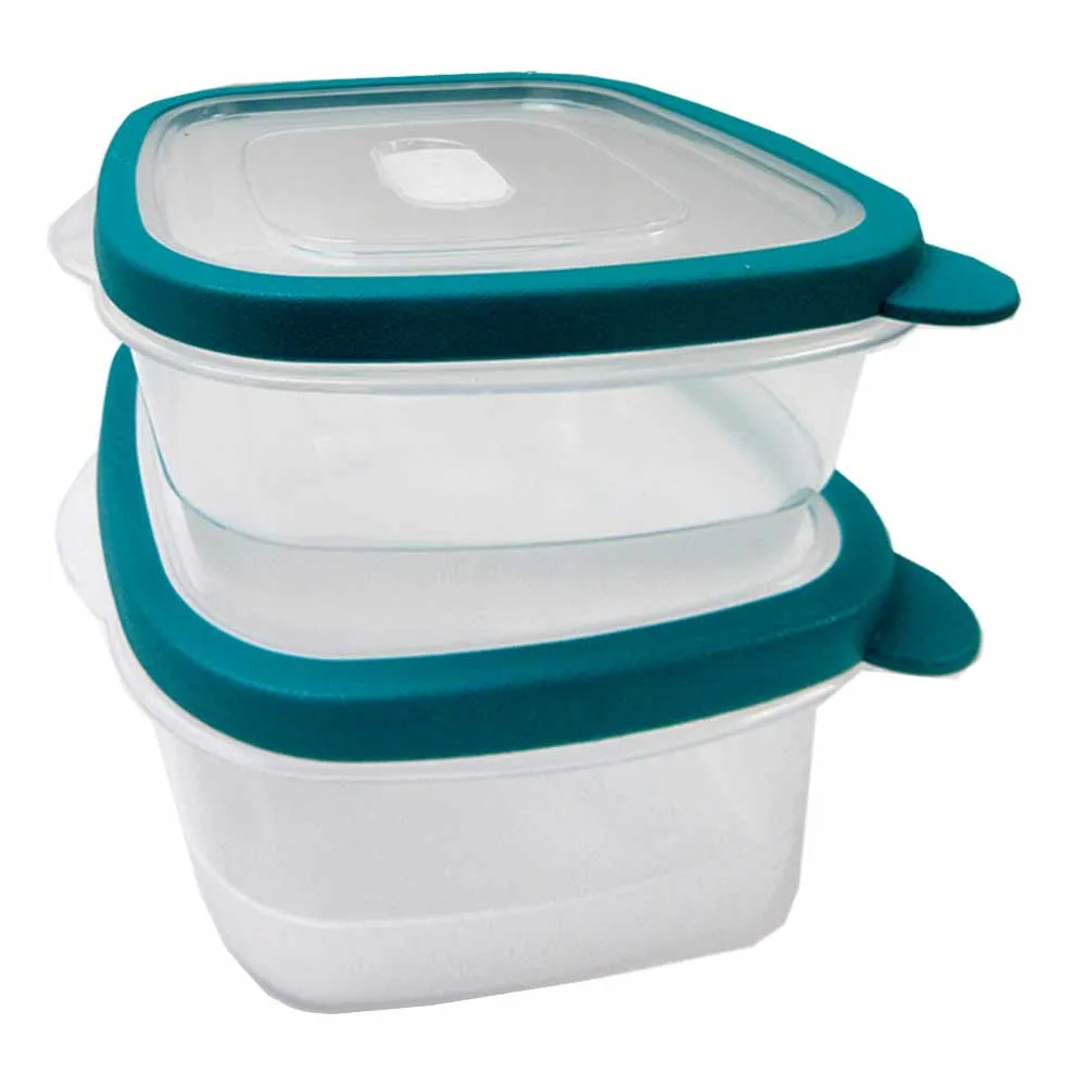 2 PC Meal Prep Food Container with Lid Storage BPA-Free Plastic Reusable Lunch