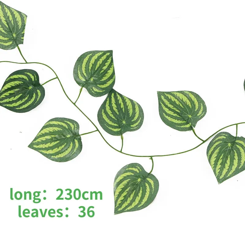240cm Leaf Vine Artificial Hanging Plants Liana Silk Fake Ivy Leaves for Wall Green Garland Decoration Home Decor Party Vines