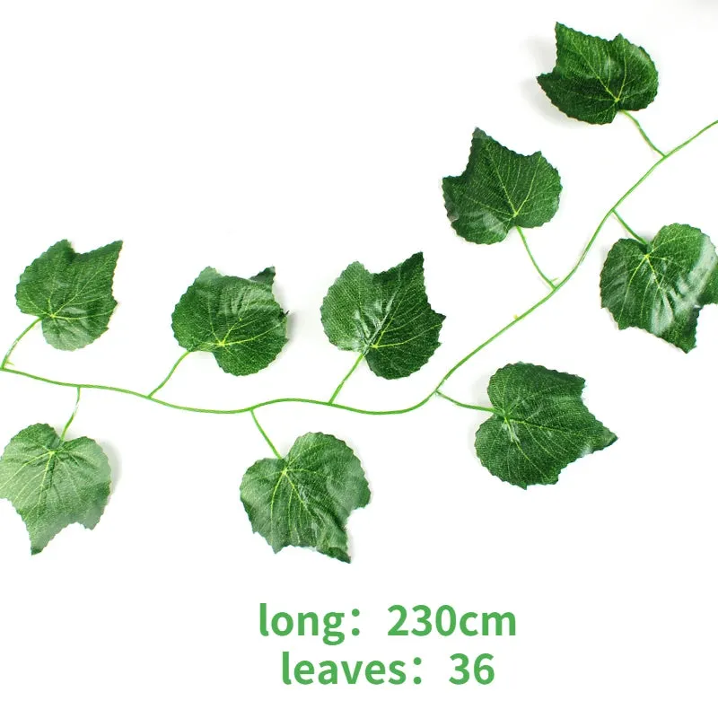240cm Leaf Vine Artificial Hanging Plants Liana Silk Fake Ivy Leaves for Wall Green Garland Decoration Home Decor Party Vines