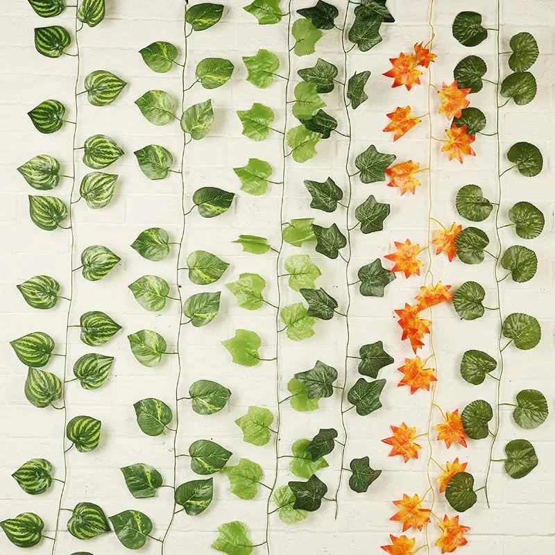 240cm Leaf Vine Artificial Hanging Plants Liana Silk Fake Ivy Leaves for Wall Green Garland Decoration Home Decor Party Vines