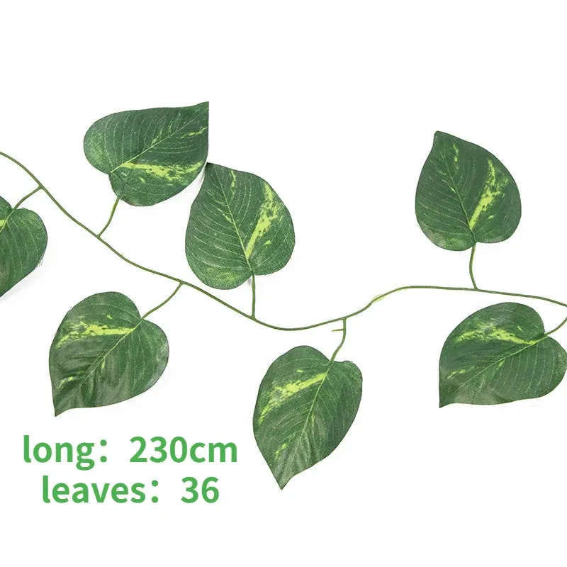 240cm Leaf Vine Artificial Hanging Plants Liana Silk Fake Ivy Leaves for Wall Green Garland Decoration Home Decor Party Vines