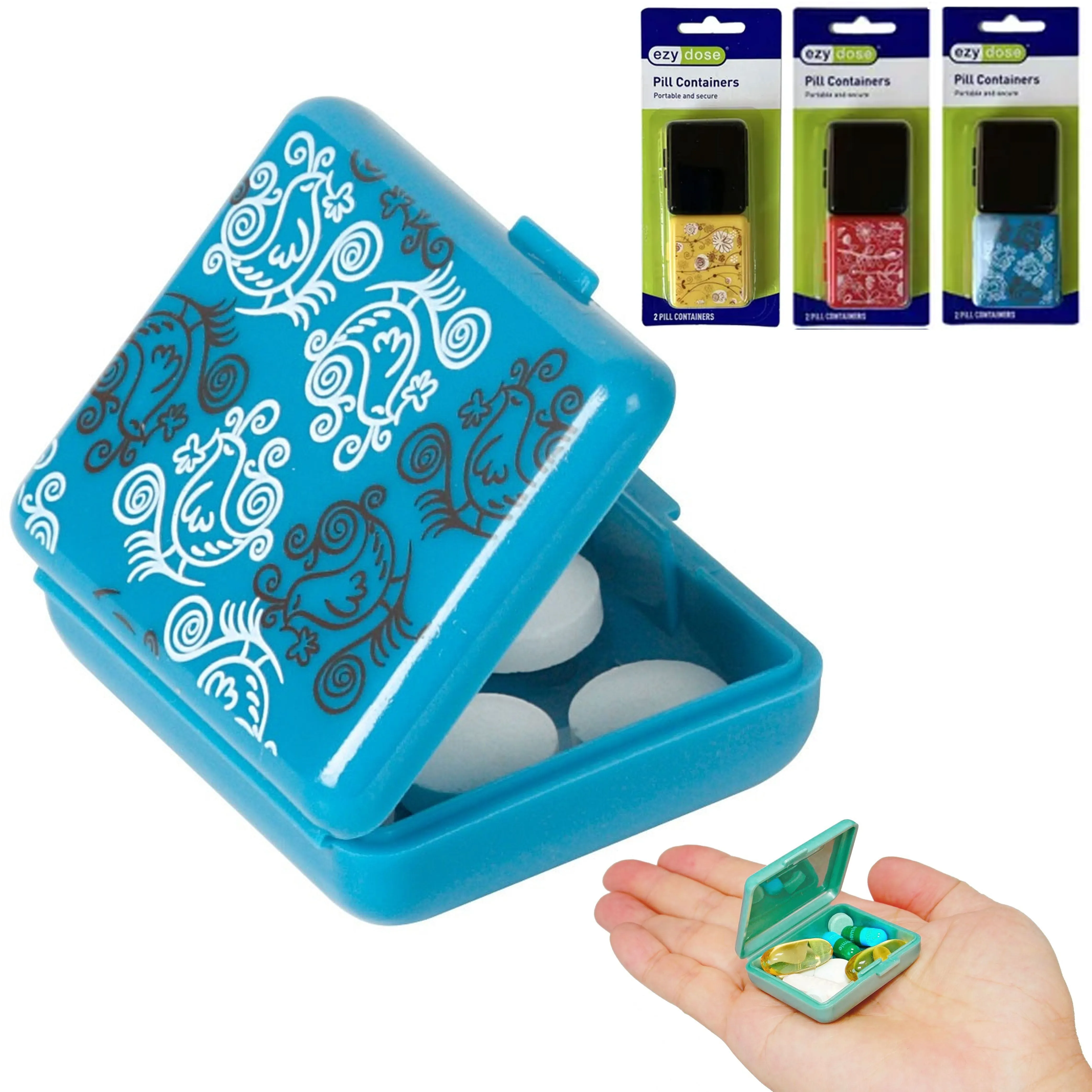 4 Pc Travel Pill Case Box Medicine Tablet Storage Organizer Container Holder