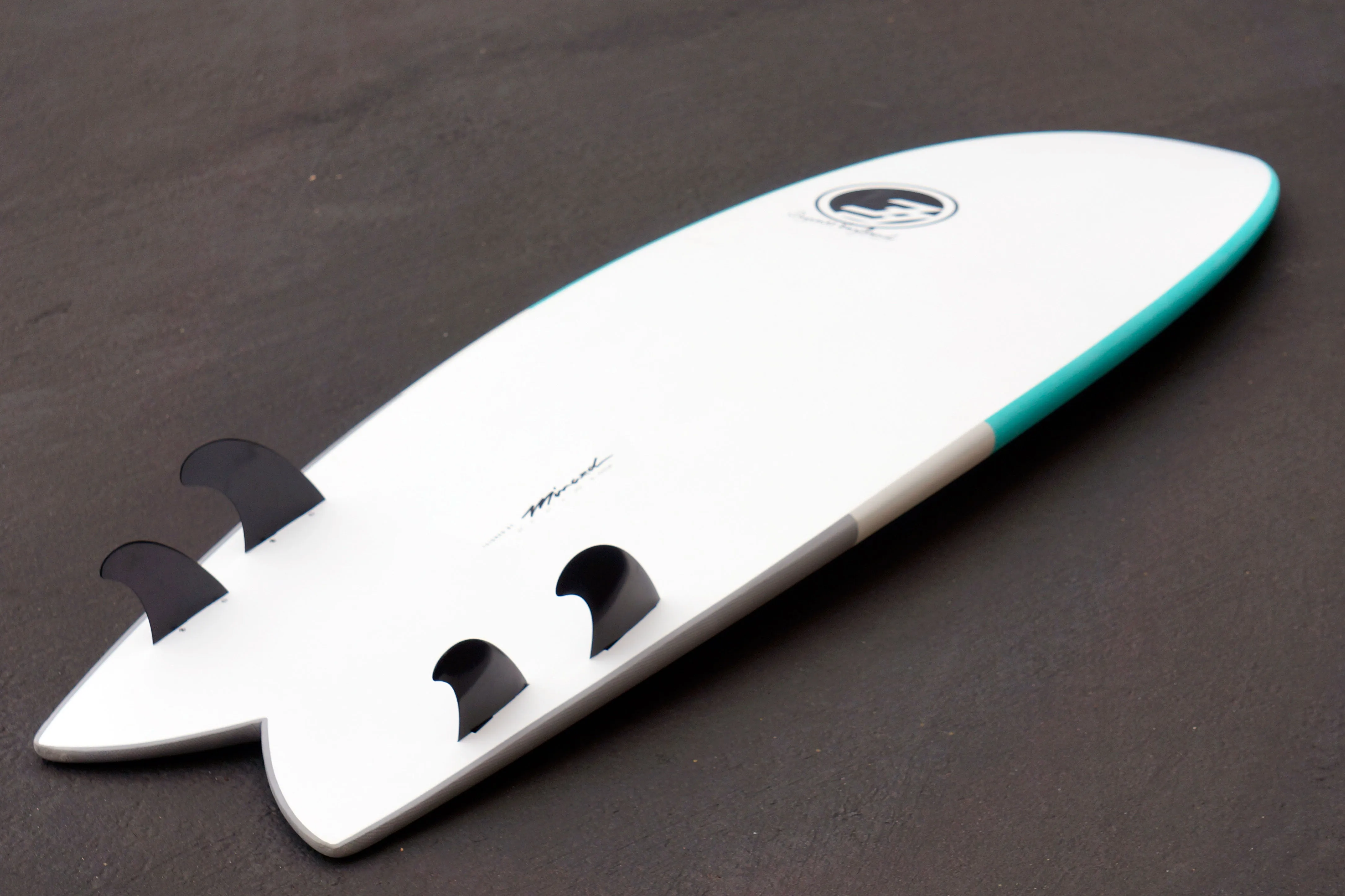 6' Retro Fish Surfboard Aqua Dip (Hybrid Epoxy Softtop)