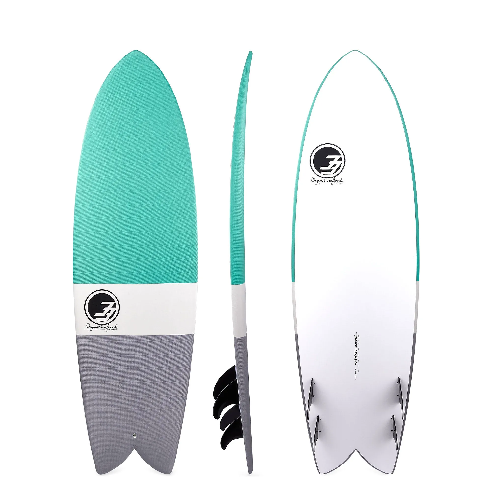 6' Retro Fish Surfboard Aqua Dip (Hybrid Epoxy Softtop)