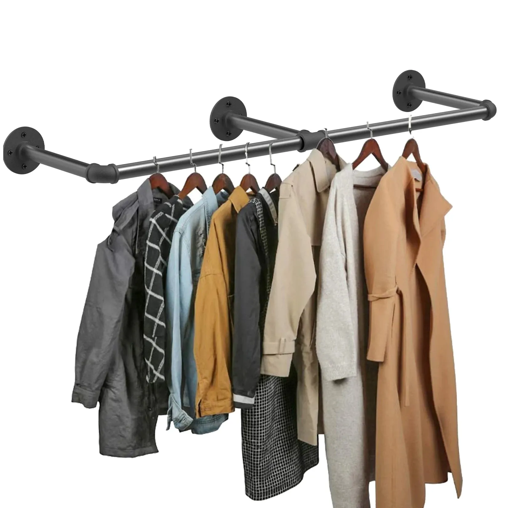 70.8 Wall Mounted Industrial Clothing Rack