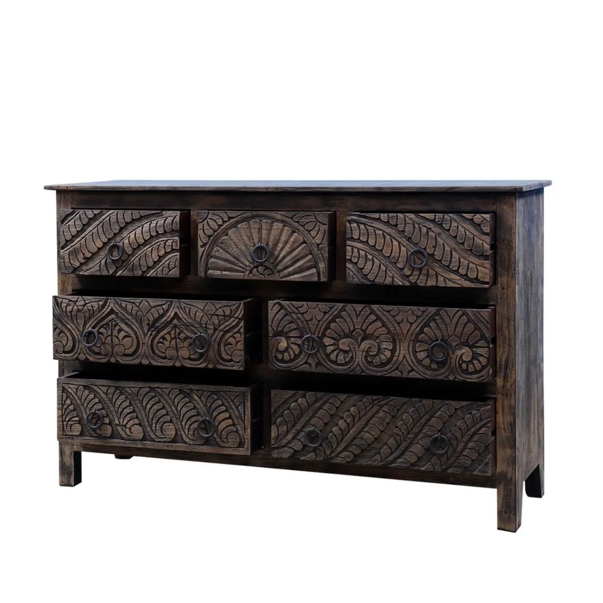 Augusta Hand Carved Chest Of Seven Drawers