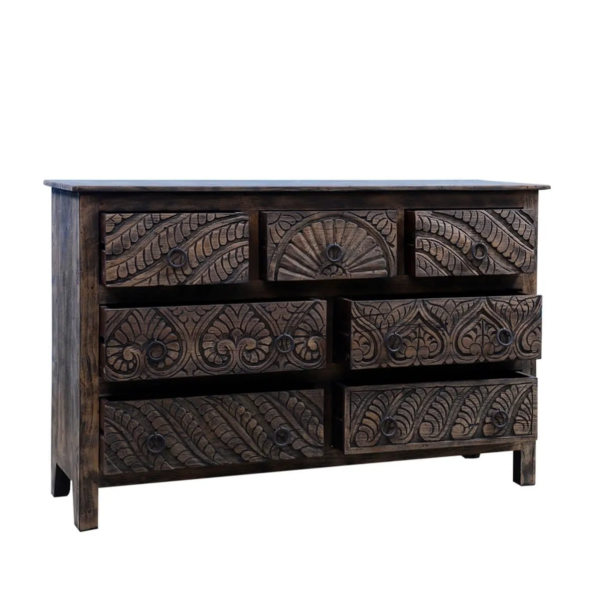 Augusta Hand Carved Chest Of Seven Drawers