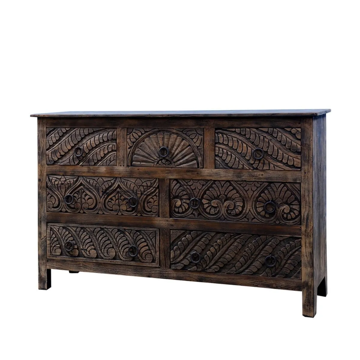 Augusta Hand Carved Chest Of Seven Drawers