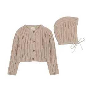 Baby Boy Cardigan   Hat | Wide Ribbed | French Chateau | Bee and Dee