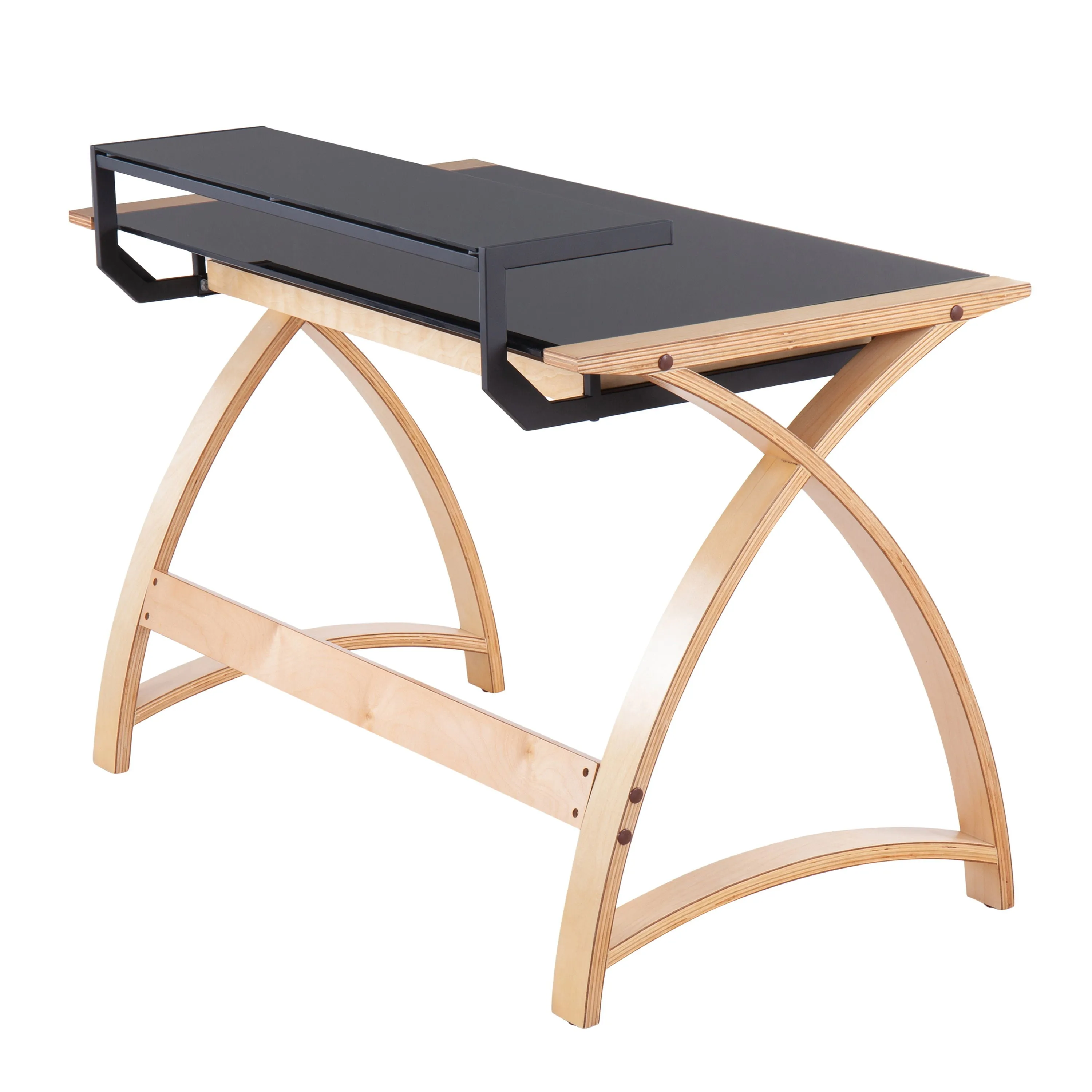 Bentley - Mid-Century Modern Office Desk - Natural / Black by Couch.com