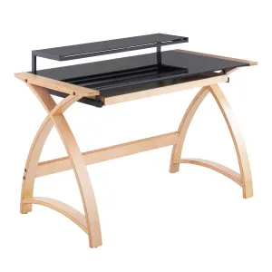 Bentley - Mid-Century Modern Office Desk - Natural / Black by Couch.com