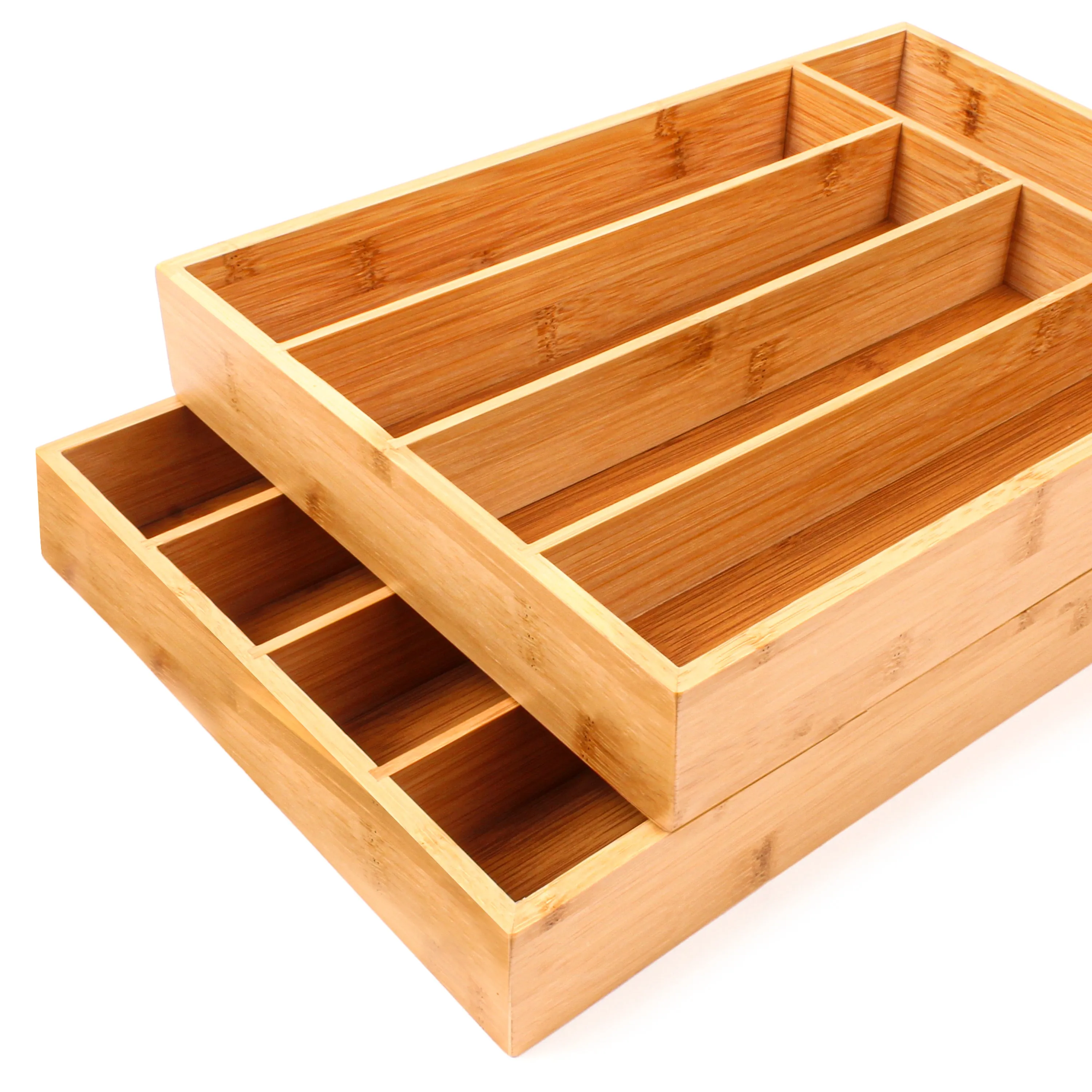 BergHOFF Bamboo 5-Slot Flatware Organizers, Set of Two