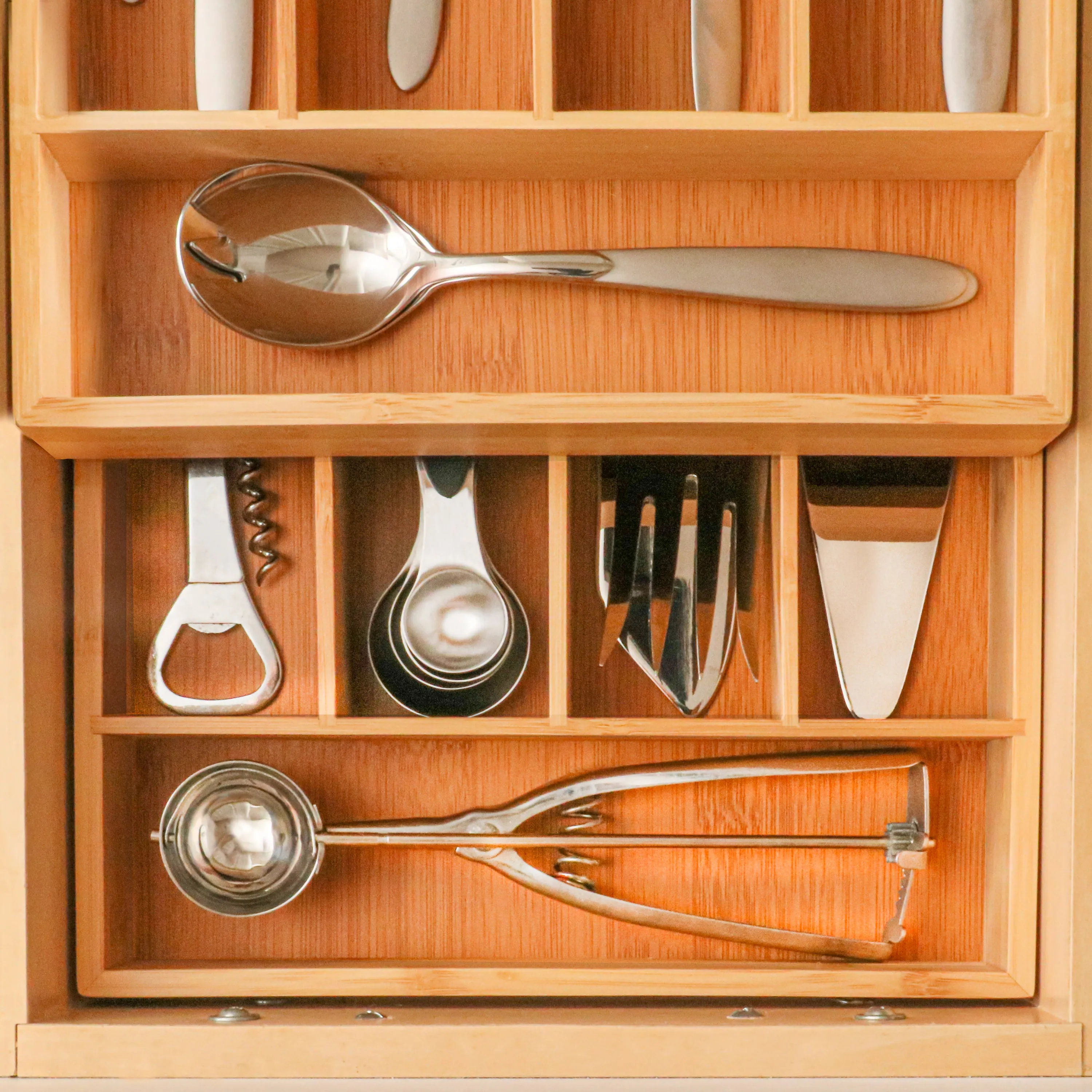 BergHOFF Bamboo 5-Slot Flatware Organizers, Set of Two