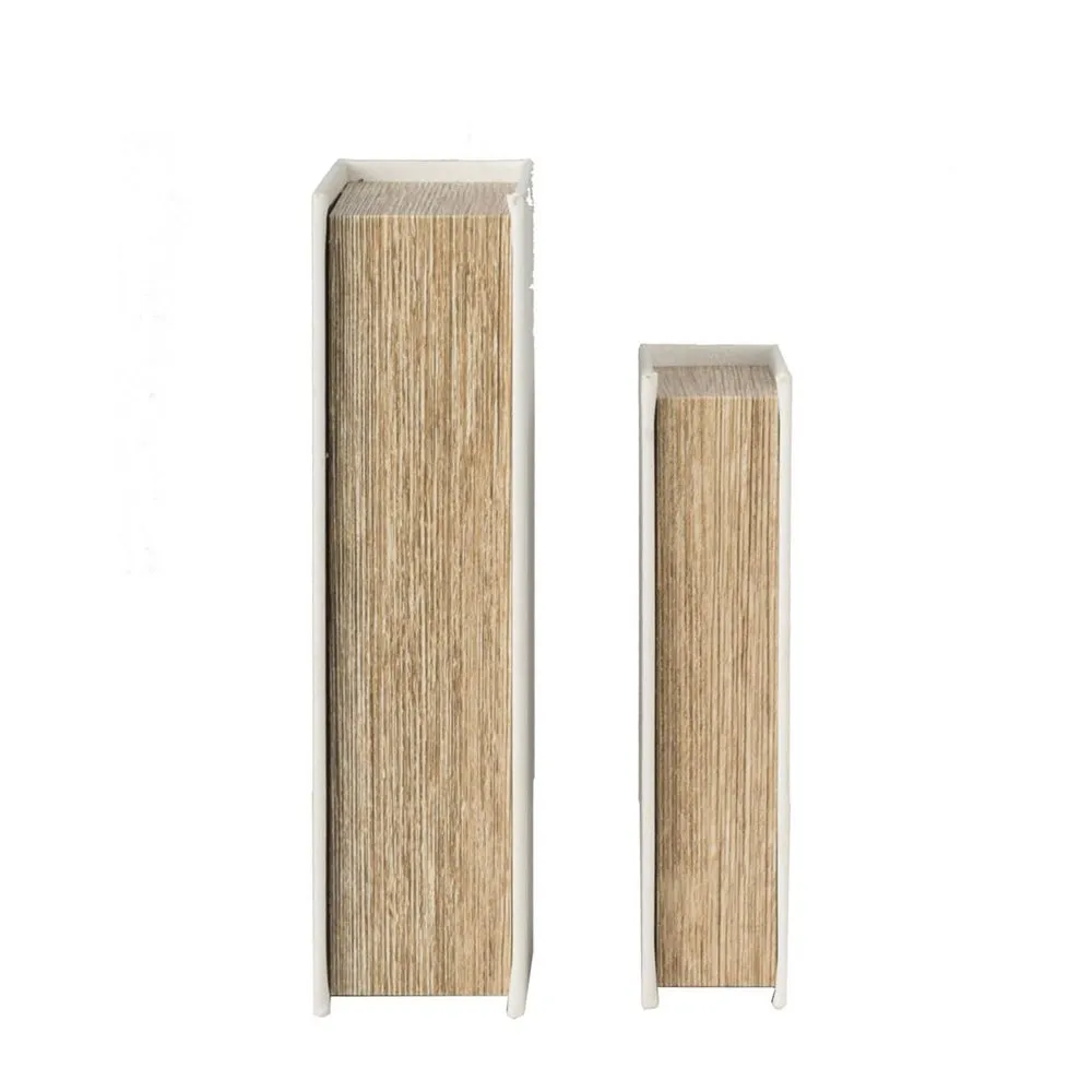 Book Boxes (Set of 2) - White / Gold by Couch.com