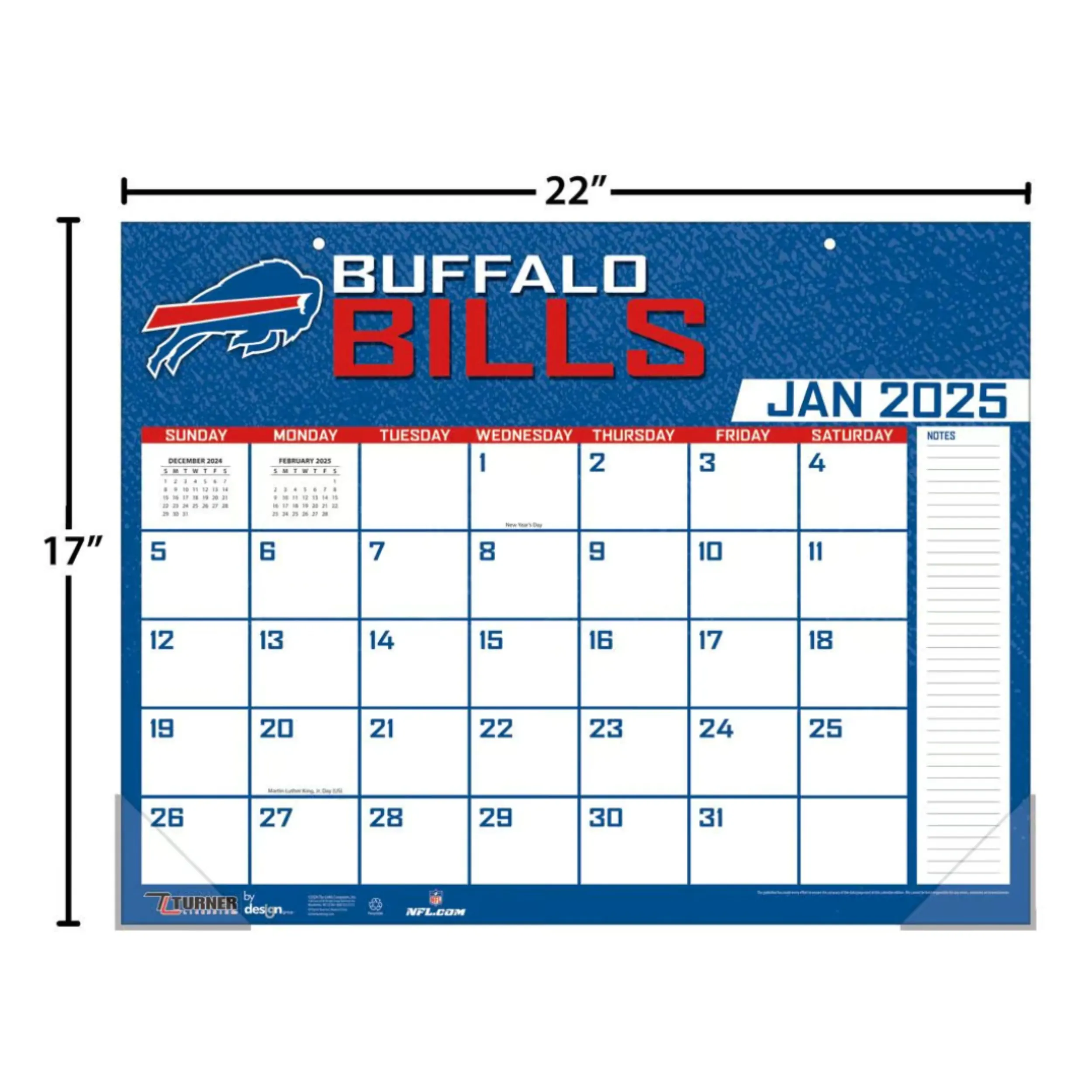 Buffalo Bills Desk Pad 2025 Calendar