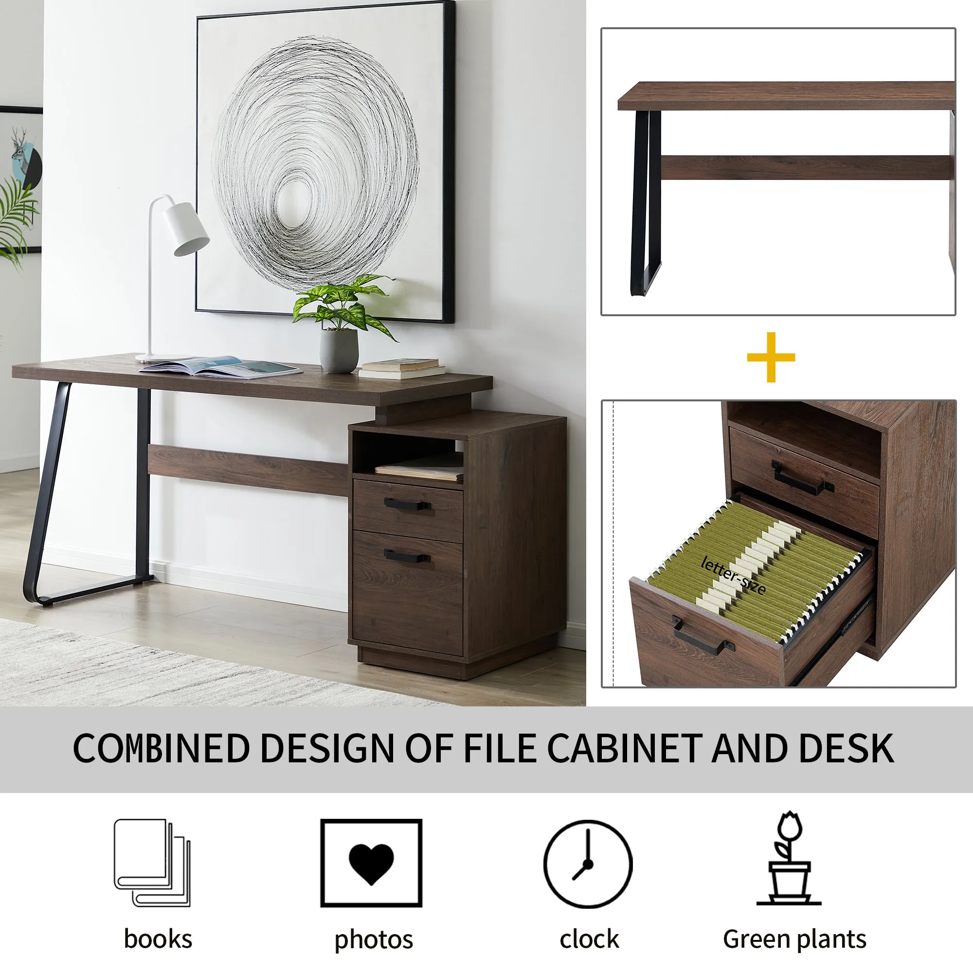 Computer Desk with Drawers 65 inches