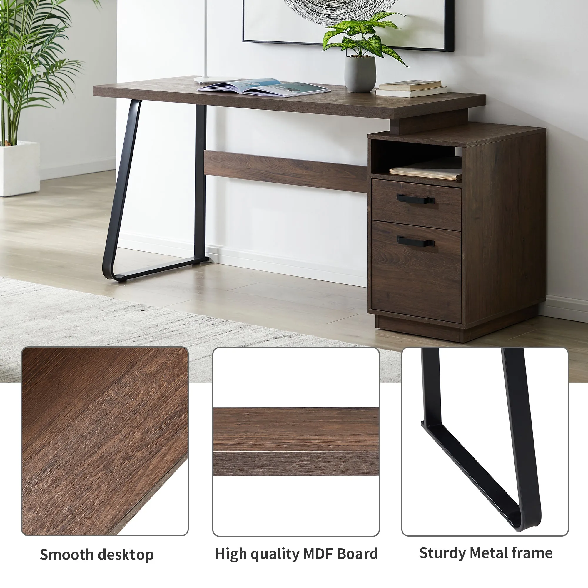Computer Desk with Drawers 65 inches