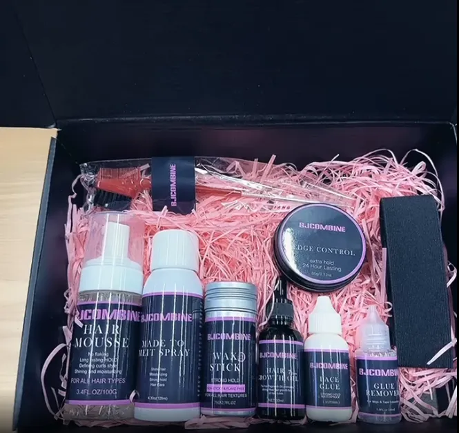 Custom Your Logo Wig Install Boxes Private Label. تخصيص شعارك الخاص، تركيب صناديق الشعر المستعار، تعبئة