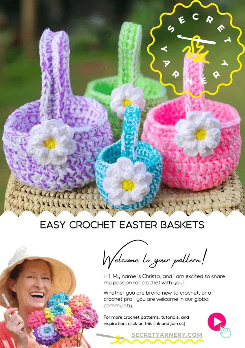 Easy Crochet Easter Baskets