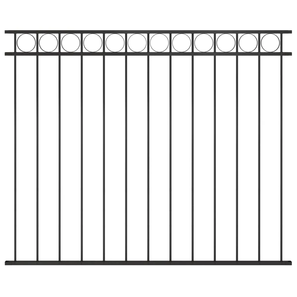 Fence Panel Steel 1.7x1.5 m Black