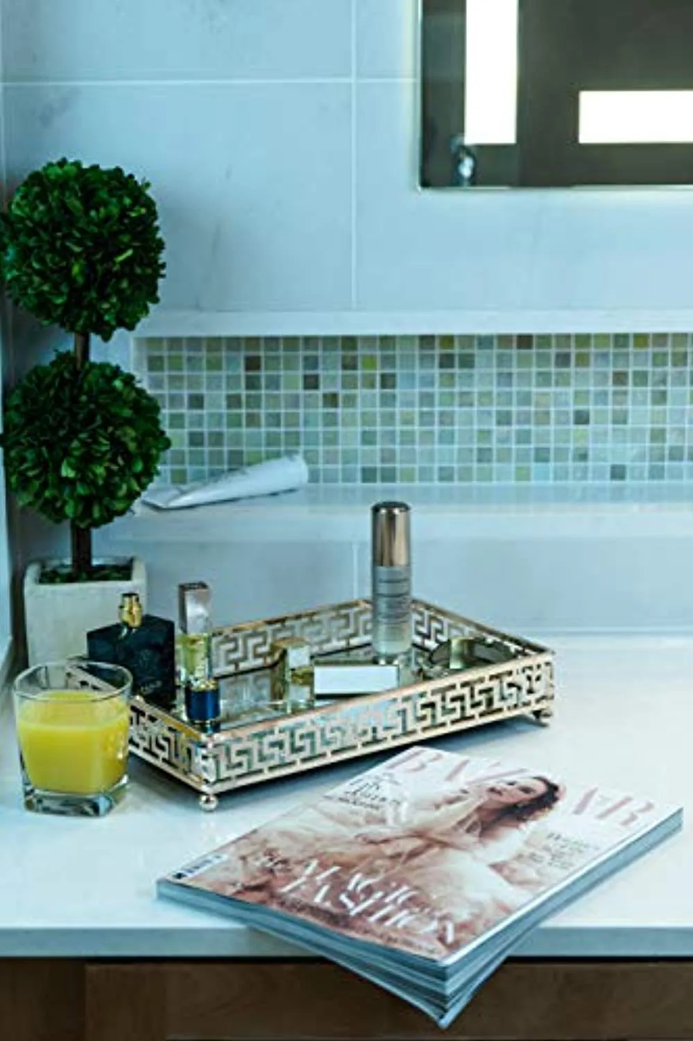 Glamor Gold Vanity Mirror Tray