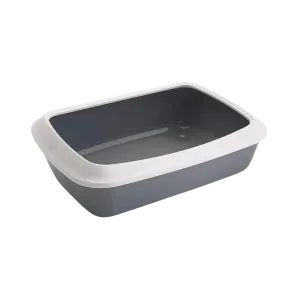 IRIZ CAT LITTER TRAY PLUS RIM GRAY