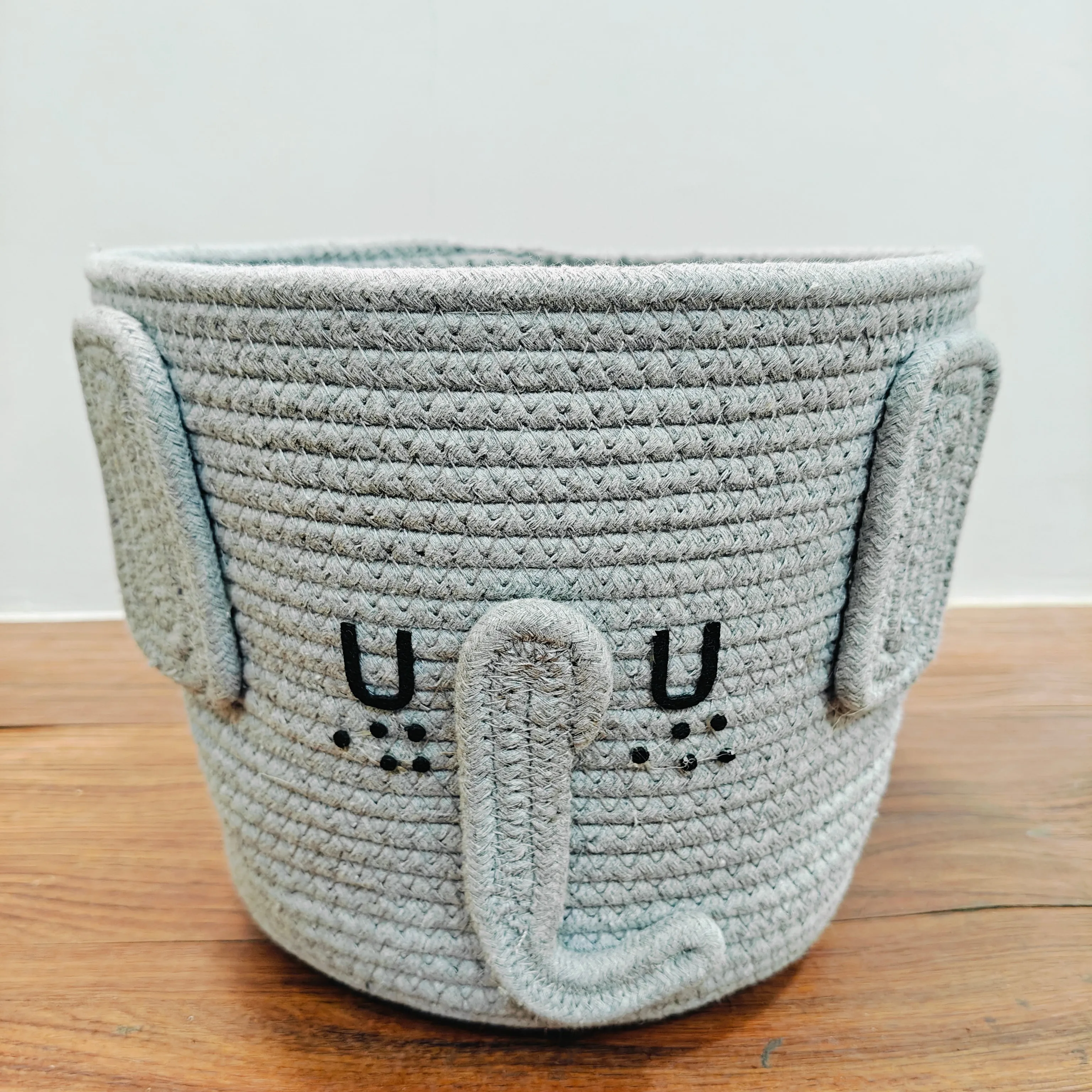 Jute Cotton Storage Basket - Elephants Haven