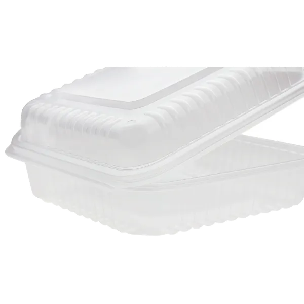 Karat 9"x 9" PP Plastic Hinged Containers, Clear - 200 pcs