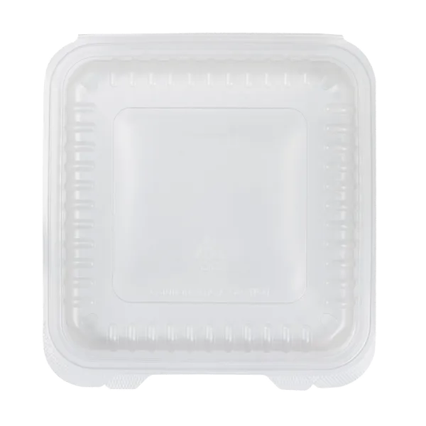 Karat 9"x 9" PP Plastic Hinged Containers, Clear - 200 pcs