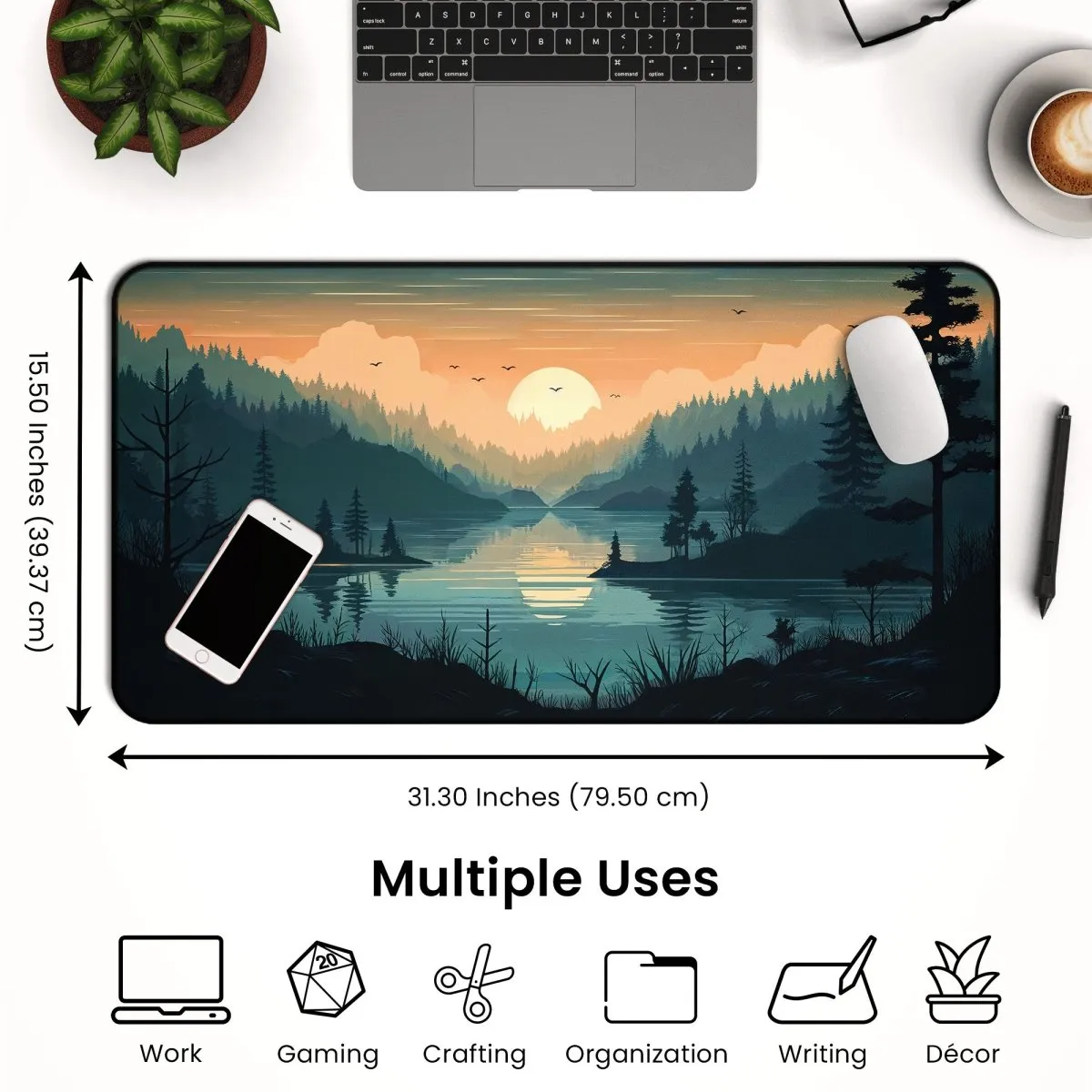Mountain Desk Mat – Large Nature-Inspired Mouse Pad for Gaming & Office