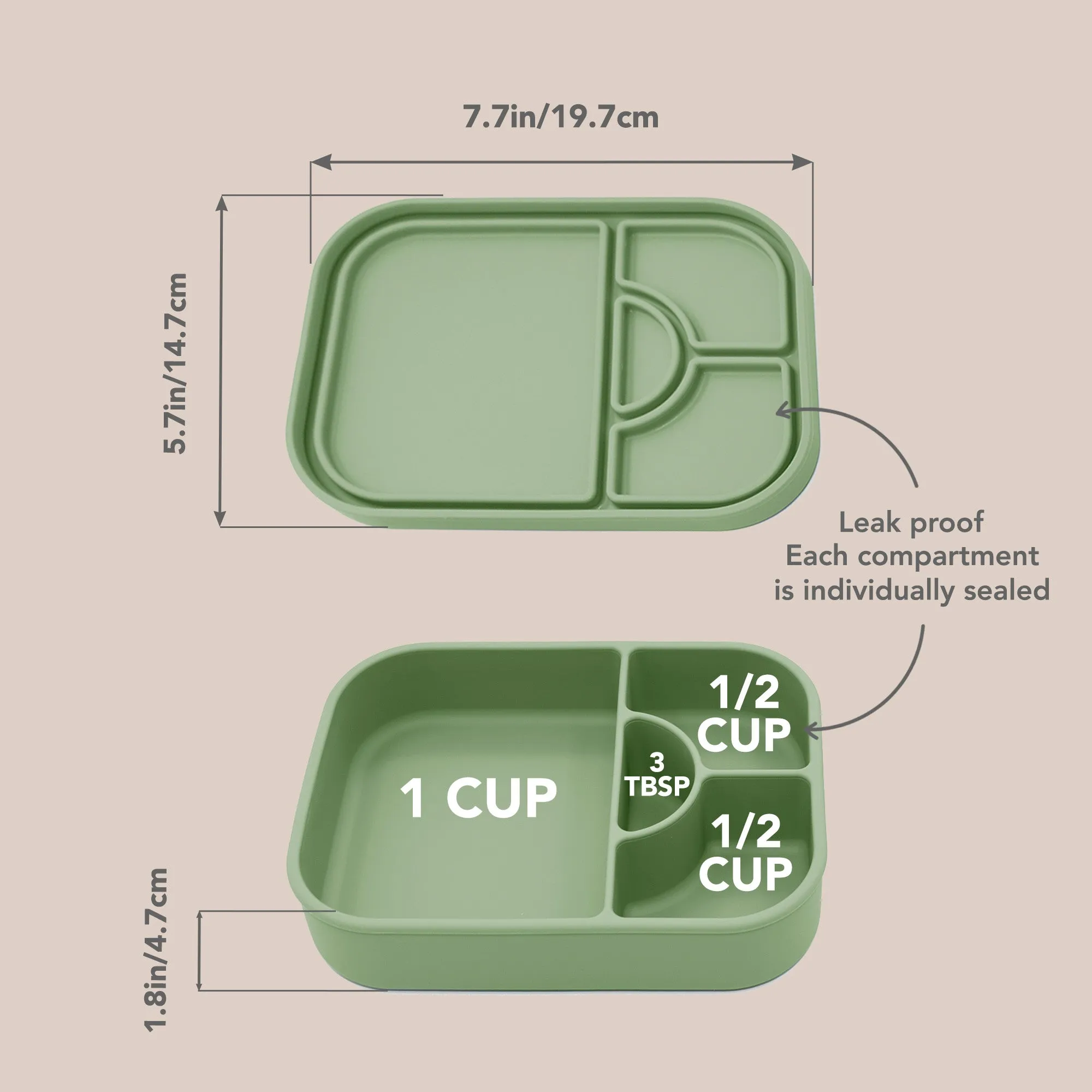 noüka Medium Silicone Sealed Lunch Box - Fern