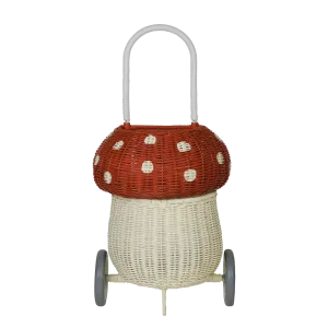 Olli Ella Rattan Mushroom Luggy - Red & White