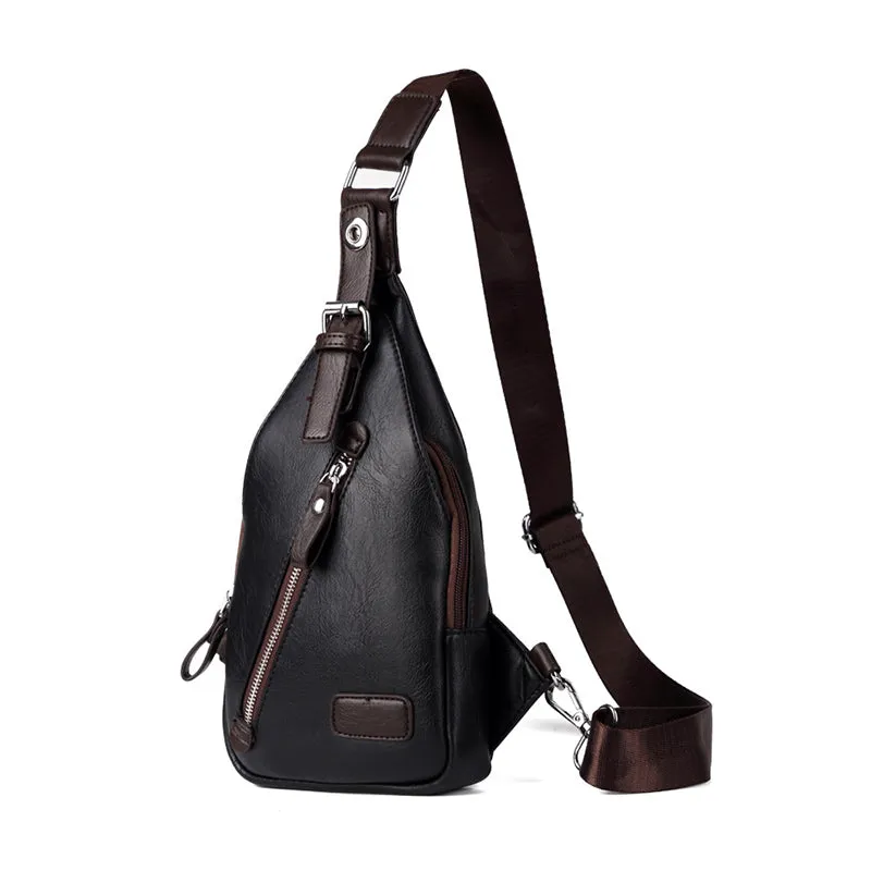 One-shoulder Crossbody Leather Chest Bag