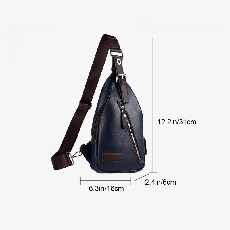 One-shoulder Crossbody Leather Chest Bag