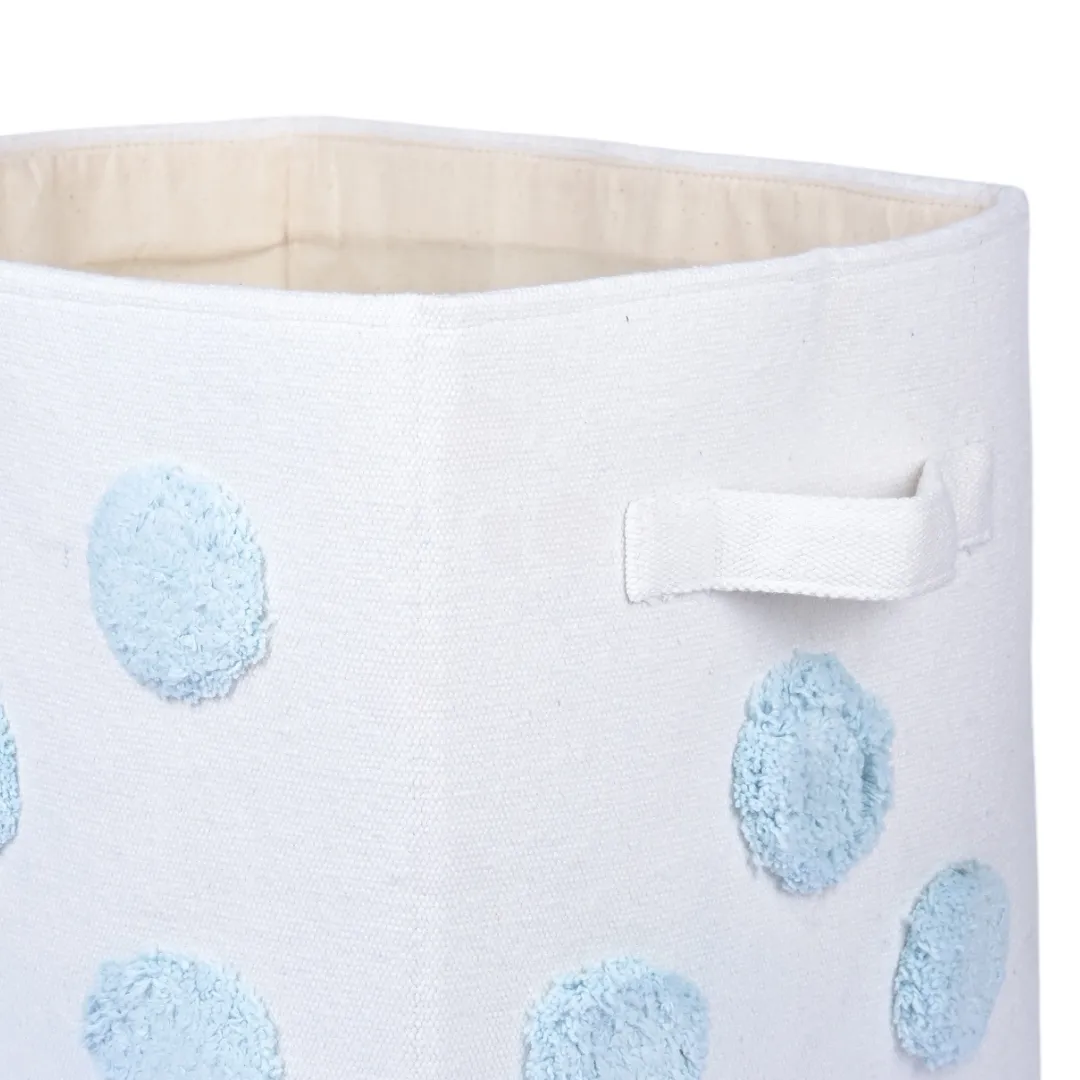 PomPom Medium Rectangular Blue Toy Storage Basket