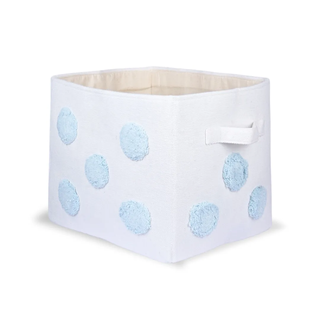 PomPom Medium Rectangular Blue Toy Storage Basket