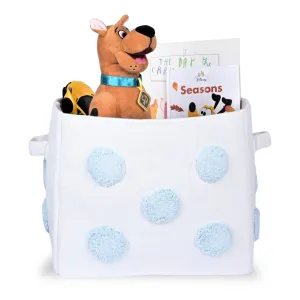 PomPom Medium Rectangular Blue Toy Storage Basket