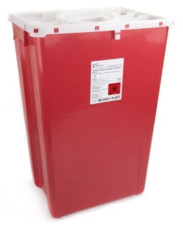 Prevent McKesson Sharps Container Prevent 24.68H X 17.3W X 13L Inch 18 Gallon Red 1 Count