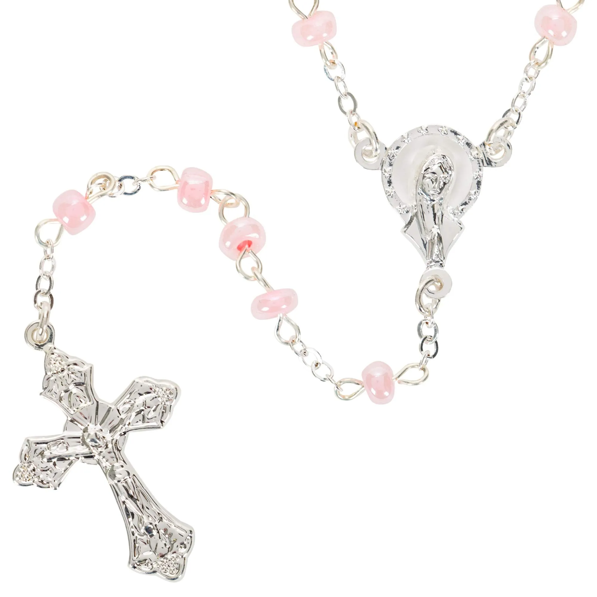 Roman Bless Girl Box with Rosary.75 Inch Height
