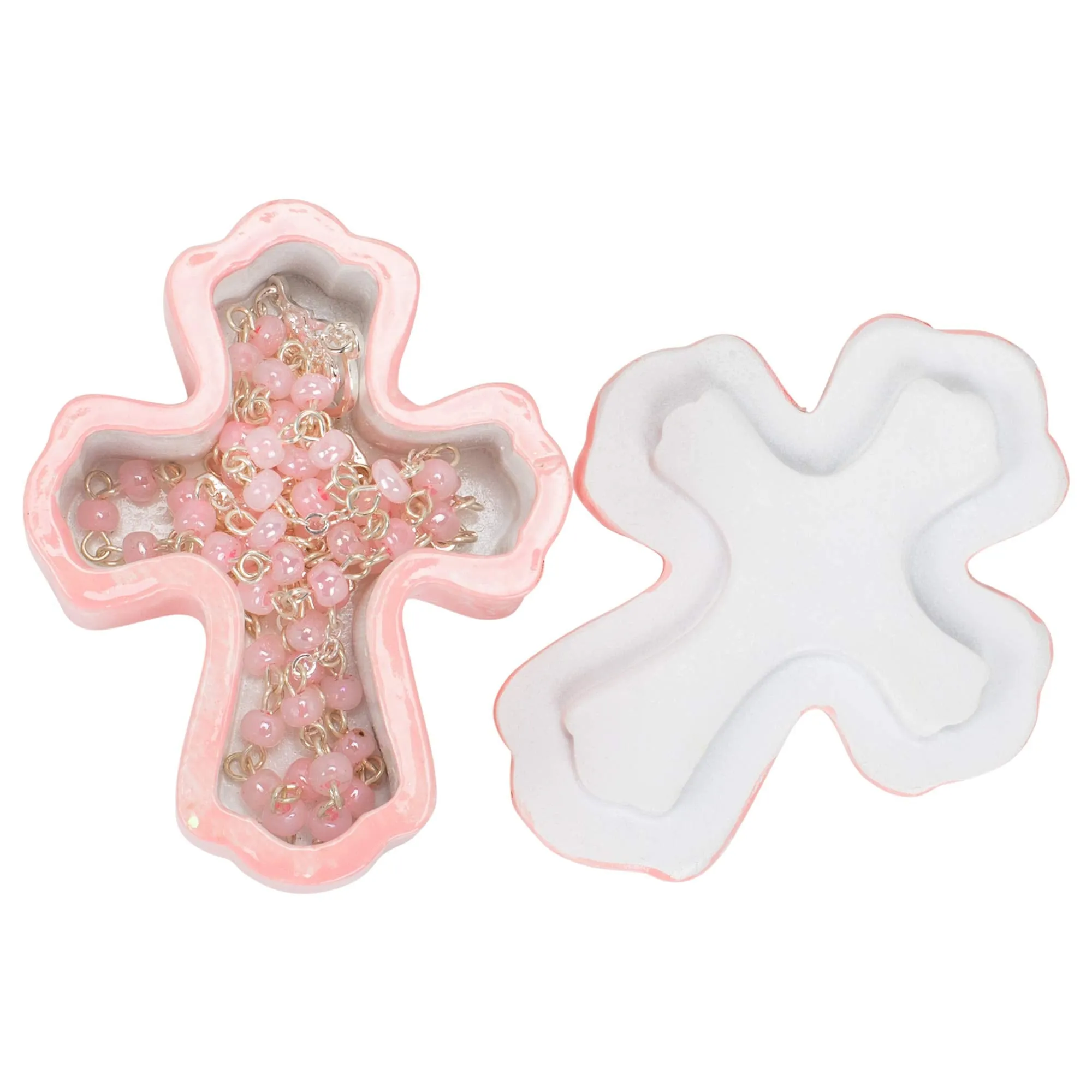 Roman Bless Girl Box with Rosary.75 Inch Height