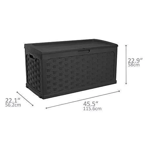 Starplast 49811 Deck Box, 71 Gallon, Black