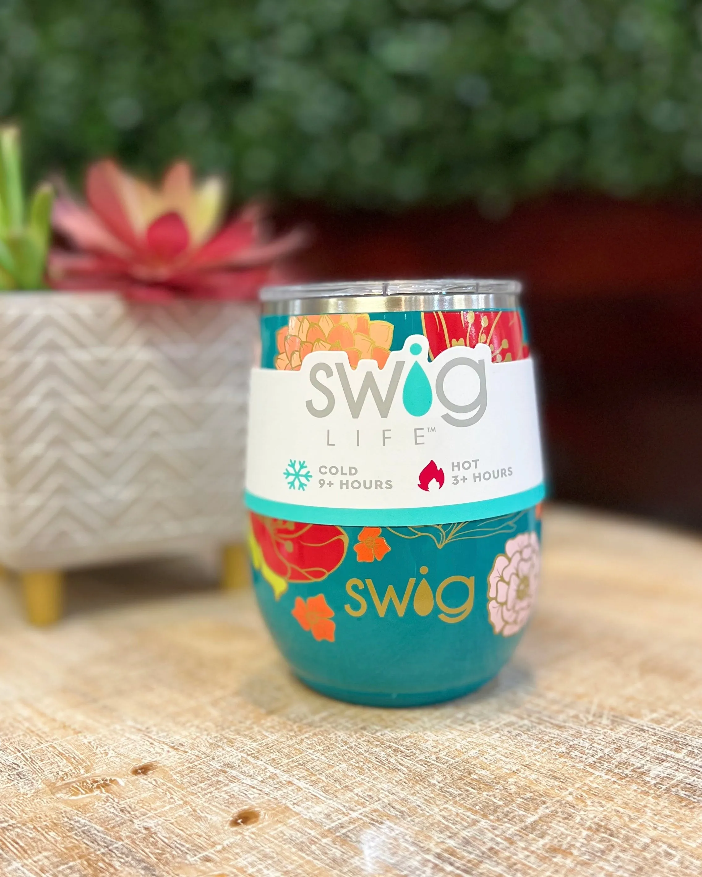 Swig Fire Poppy Stemless Wine Cup FINAL SALE