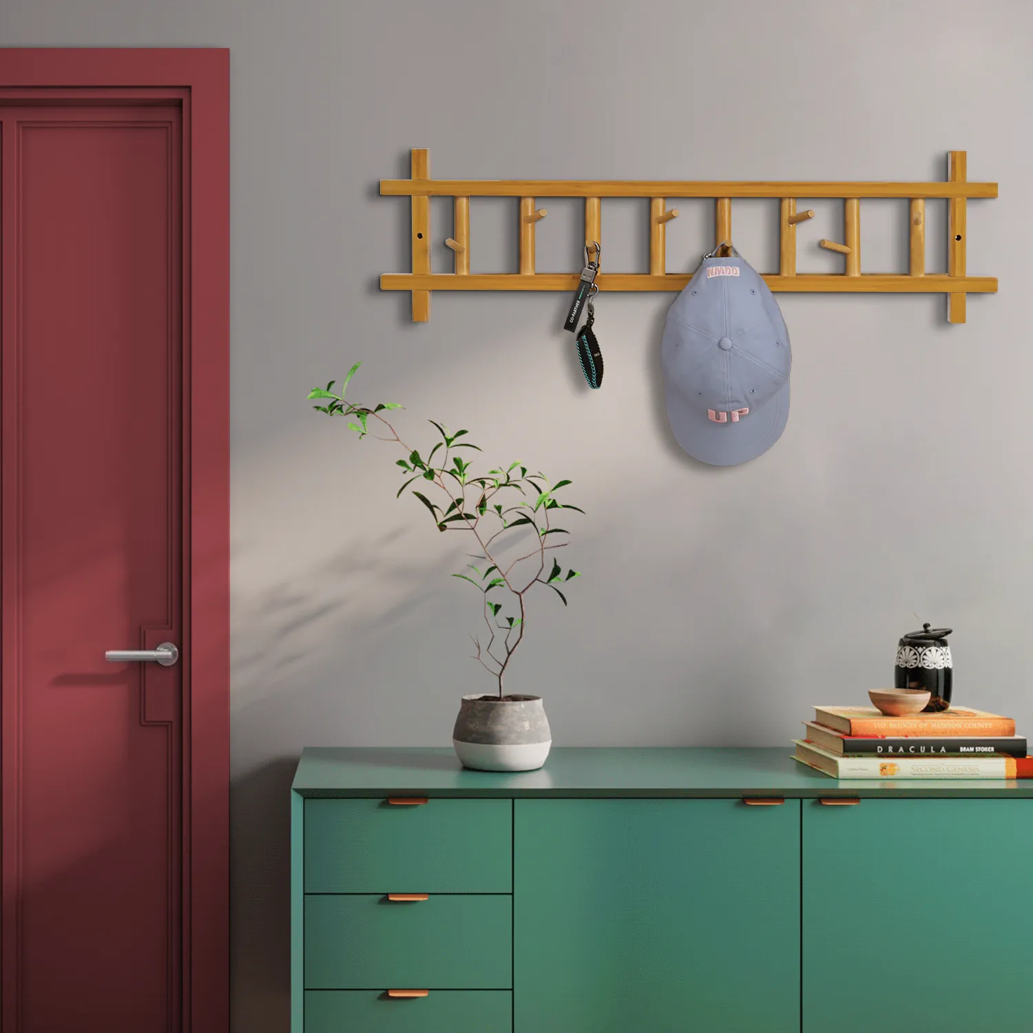 Wall Mounted Coat Hook - # Frame - Natural
