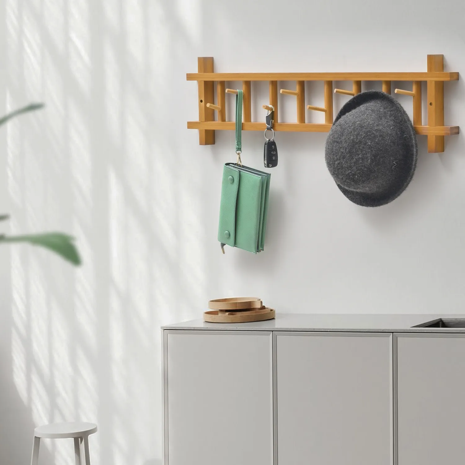 Wall Mounted Coat Hook - # Frame - Natural